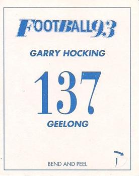 1993 Select AFL Stickers #137 Garry Hocking Back